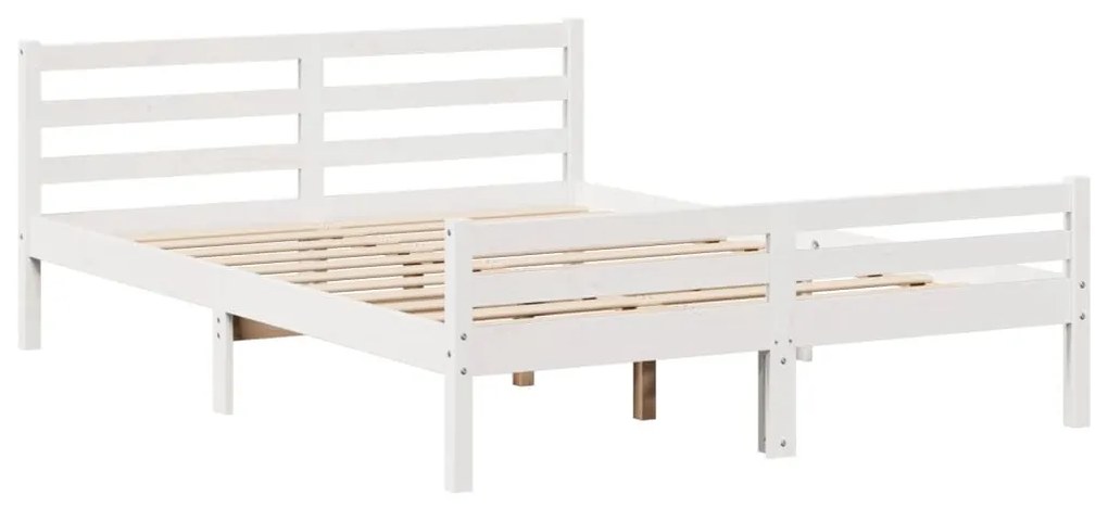 Cama com estante sem colchão 160x200 cm pinho maciço branco