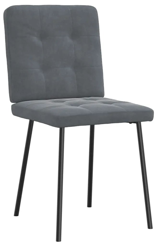 Cadeiras de jantar 6 pcs veludo cinzento-escuro