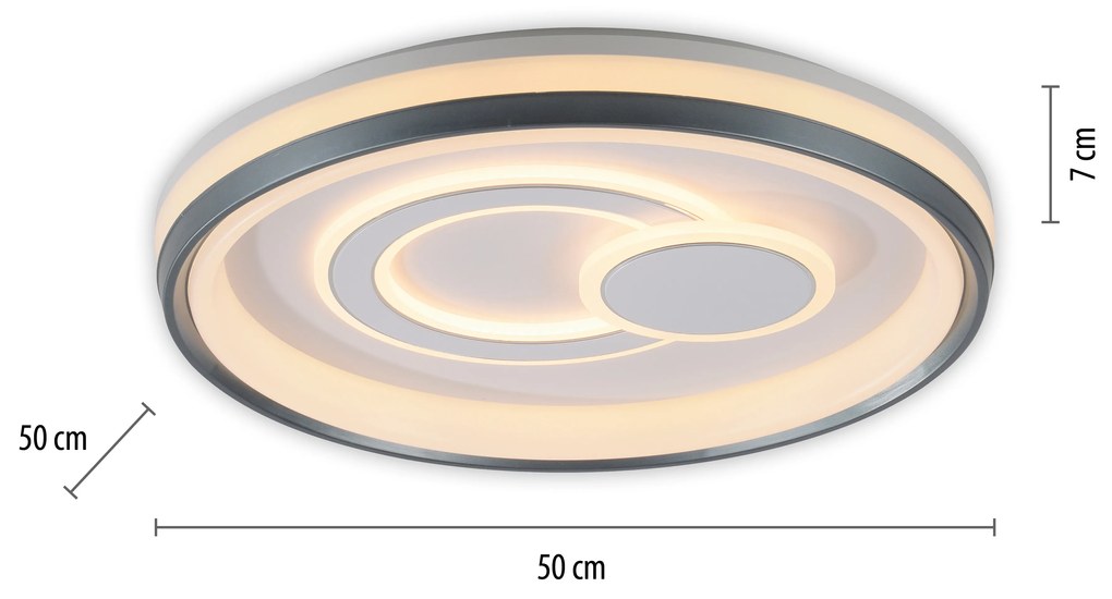 Candeeiro de Teto Design Branco com LED Dimerizável 3 Níveis - Minelli