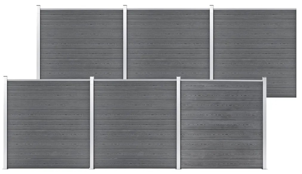 vidaXL Painel de vedação para jardim 1045x186 cm WPC cinzento