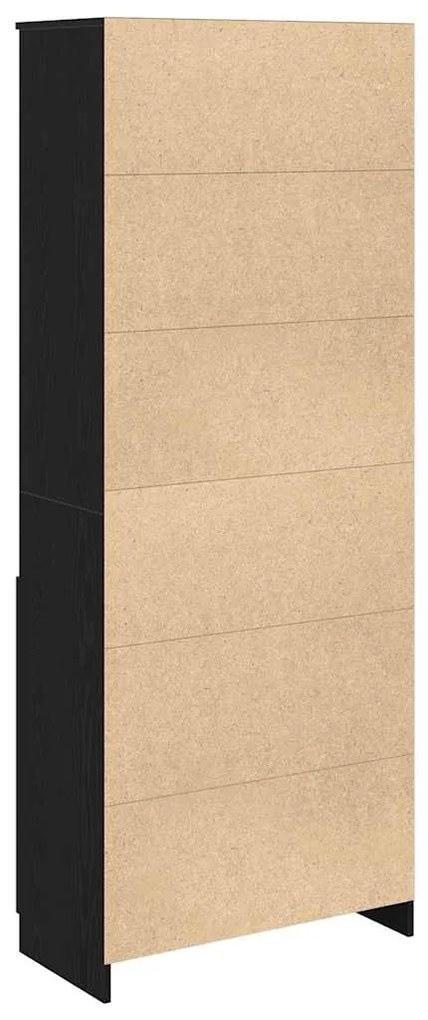 Armário alto 70x35x180cm derivados de madeira carvalho preto