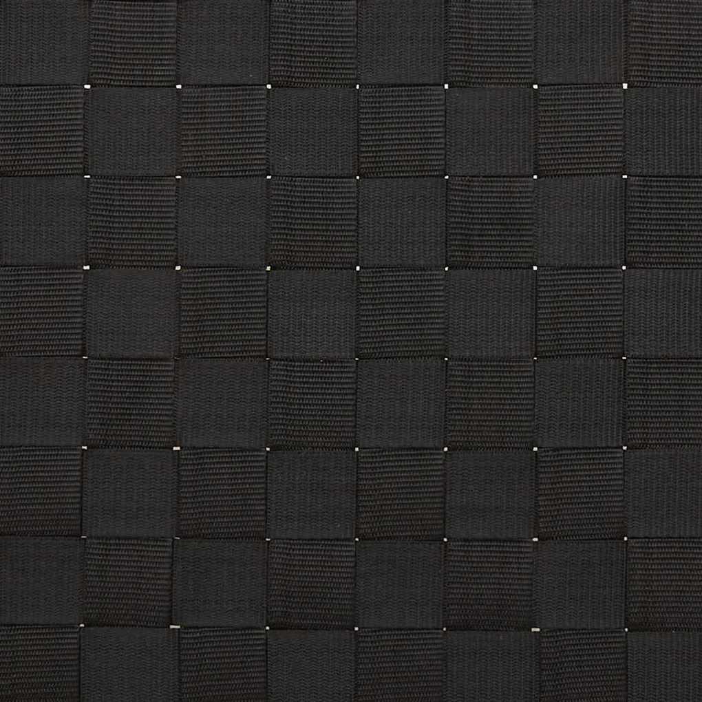 Espreguiçadeira com Tiras Pretas Entrelaçadas 55x200x30cm Bambu