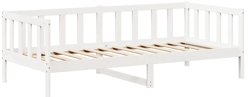 Sofá-cama com telhado 80x200 cm madeira de pinho maciça branco