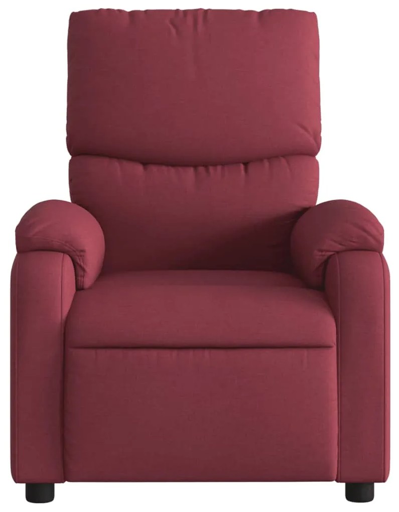 Poltrona elétrica reclinável tecido vermelho tinto