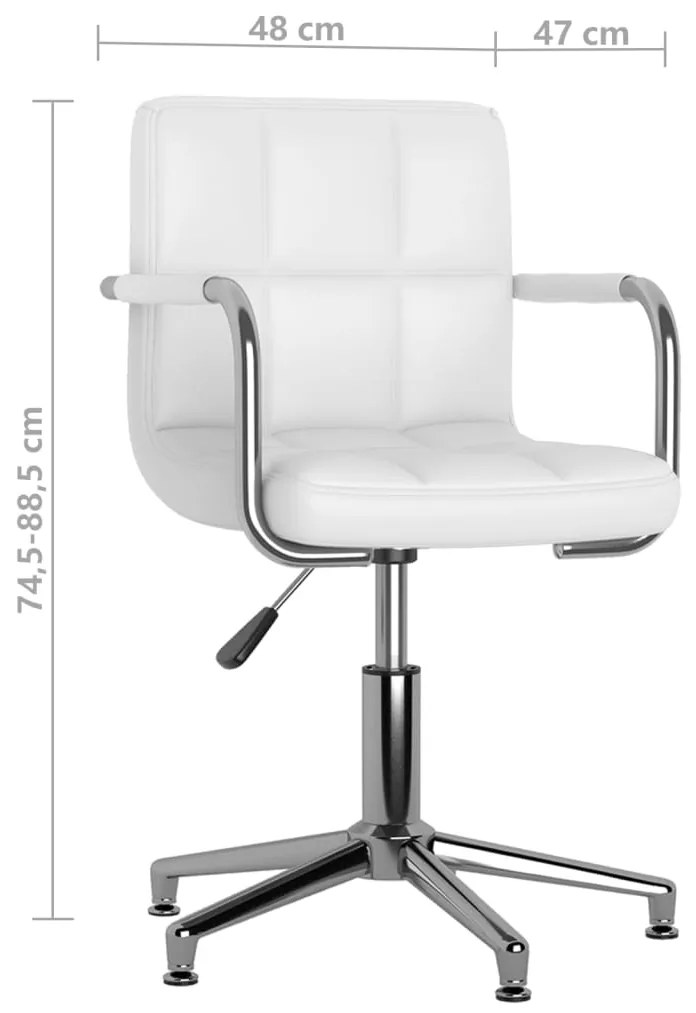 Cadeira de escritório giratória couro artificial branco