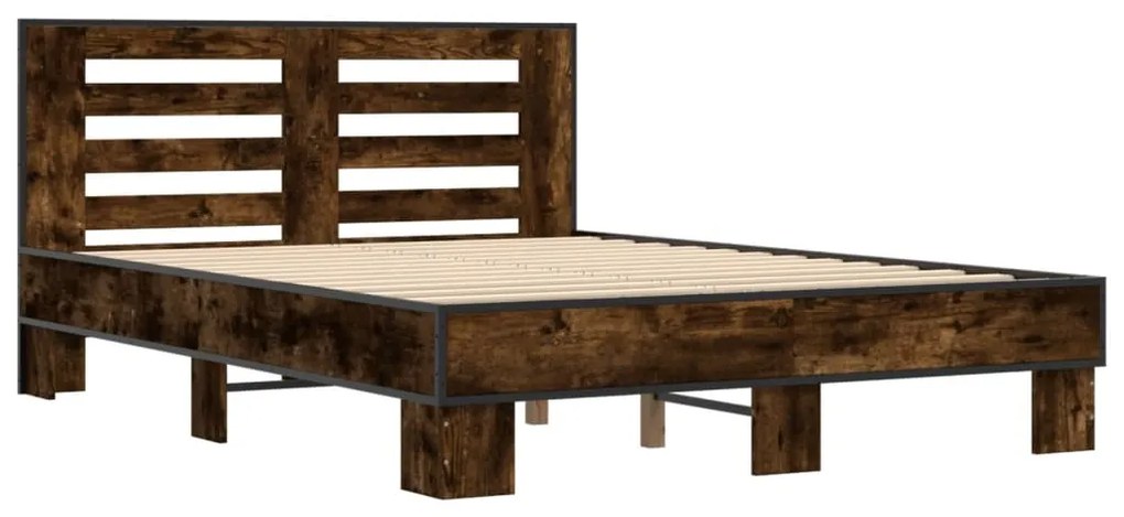 Estrutura de cama 140x200 cm derivados madeira/metal