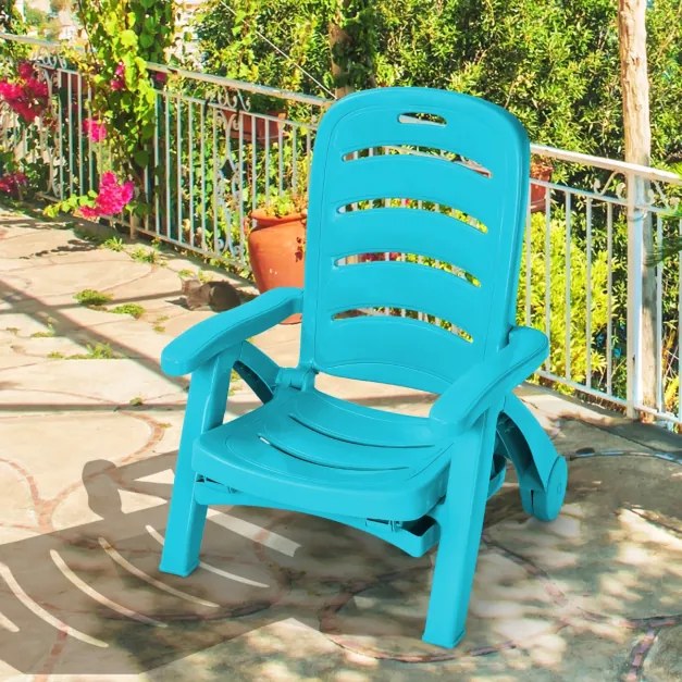 Espreguiçadeira dobrável para jardim, cadeira reclinável ajustável ao ar livre com rodas resistentes em 5 posições, pátio, piscina, praia, verde