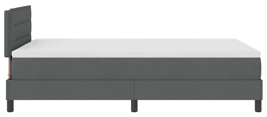 Cama Box Spring com Colchão &amp; LED Cinza Escuro 120x190 cm Tecido