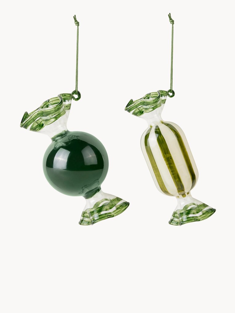 Ornamentos de Natal artesanais Candy, conjunto de 2