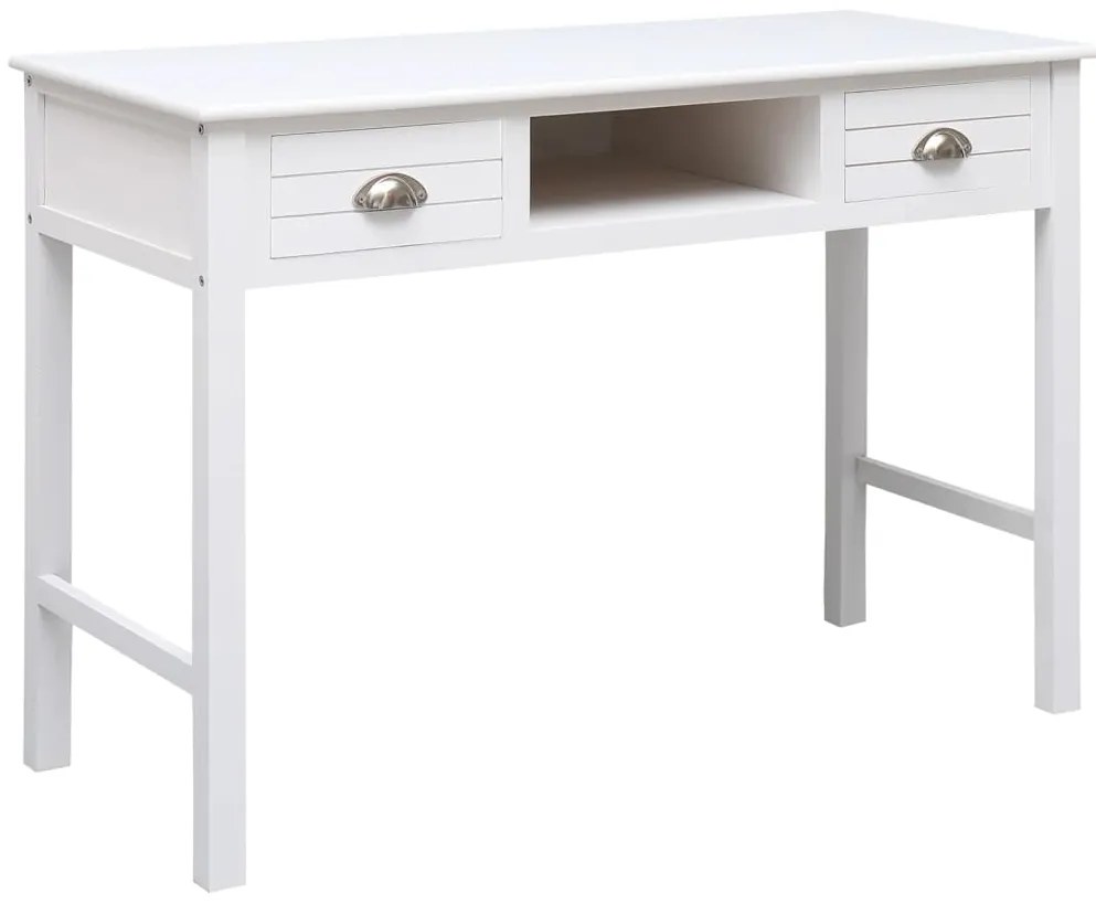 Secretária 108x45x76 cm madeira de paulownia maciça branco