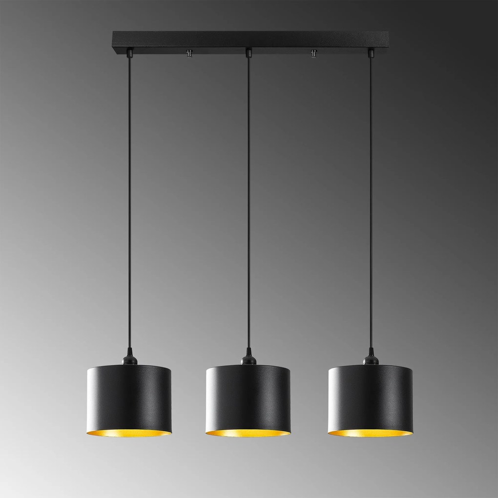 Candeeiro de Teto Berceste – Preto – 70 x 20 cm