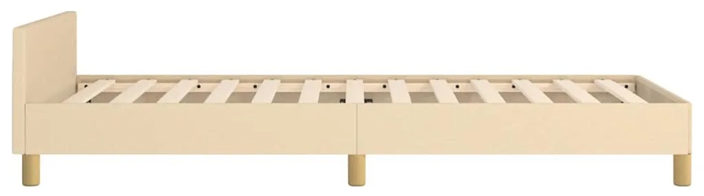 Estrutura cama c/ cabeceira sem colchão tecido 90x190 cm creme
