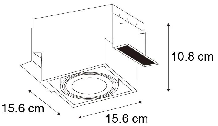 Foco embutido branco GU10 AR111 sem moldura ajustável - Oneon Moderno