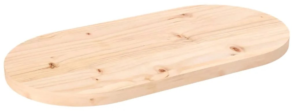 vidaXL Tampo de mesa oval 80x40x2,5 cm madeira de pinho maciça