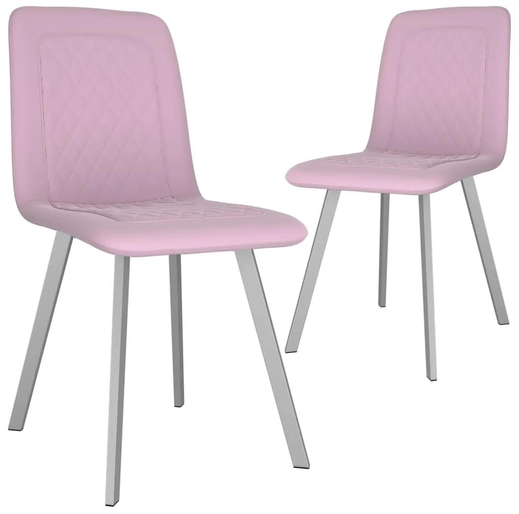 282571 vidaXL Cadeiras de jantar 2 pcs veludo rosa