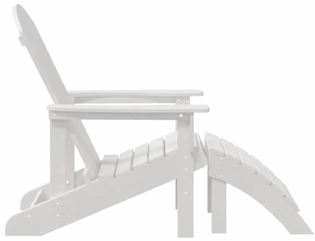 Cadeiras Adirondack vidaXL com Apoios de Pés 2 pcs Branco HDPE