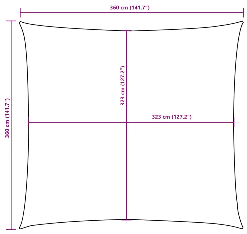 Para-sol estilo vela tecido oxford quadrangular 3,6x3,6 m azul