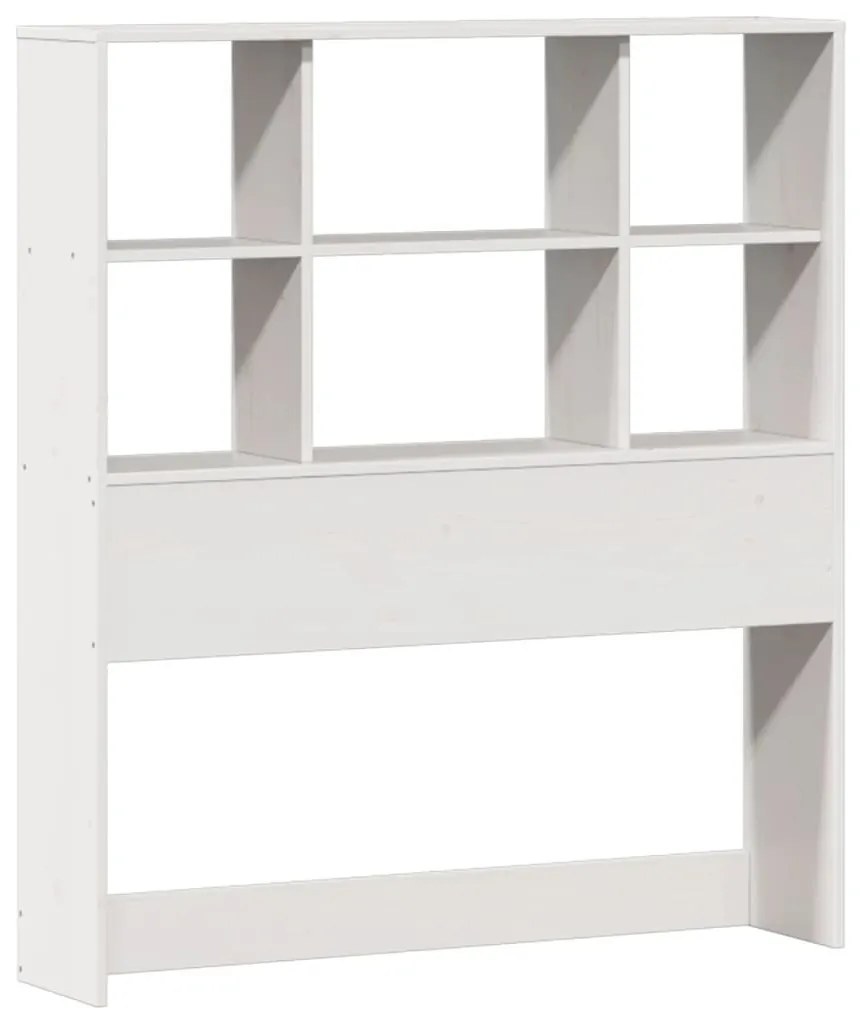 Cama com estante sem colchão 90x190 cm pinho maciço branco