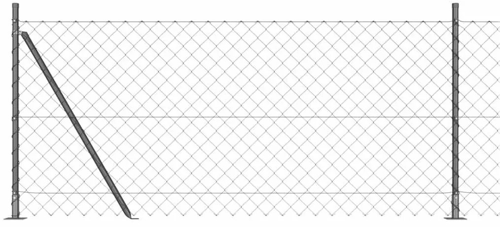 Conjunto de Postes de Cerca Prateado 10 x 0.8 m Aço Galvanizado