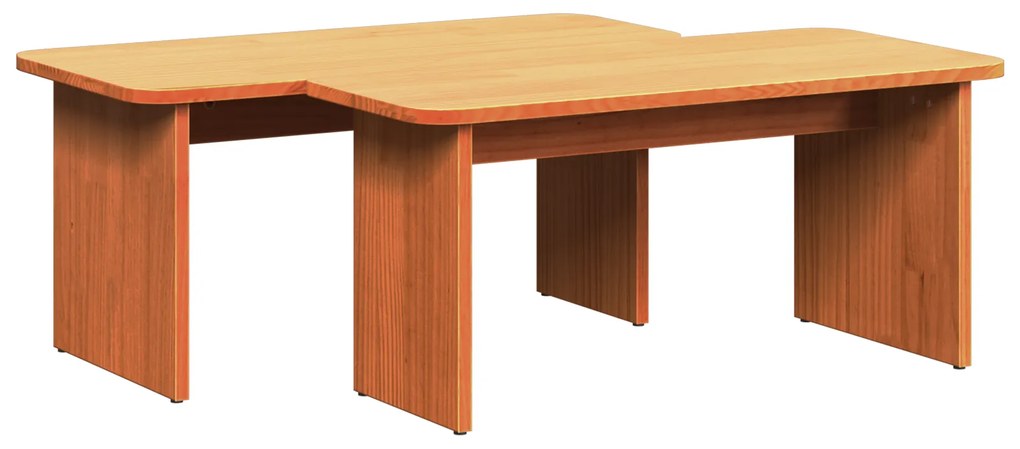 Mesa de centro 2 pcs Castanho-mel 100 x 69 x 35.5 cm