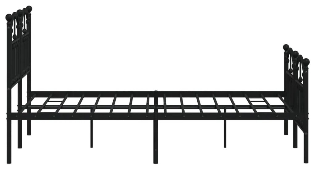 Estrutura de cama com cabeceira e pés 120x200 cm metal preto
