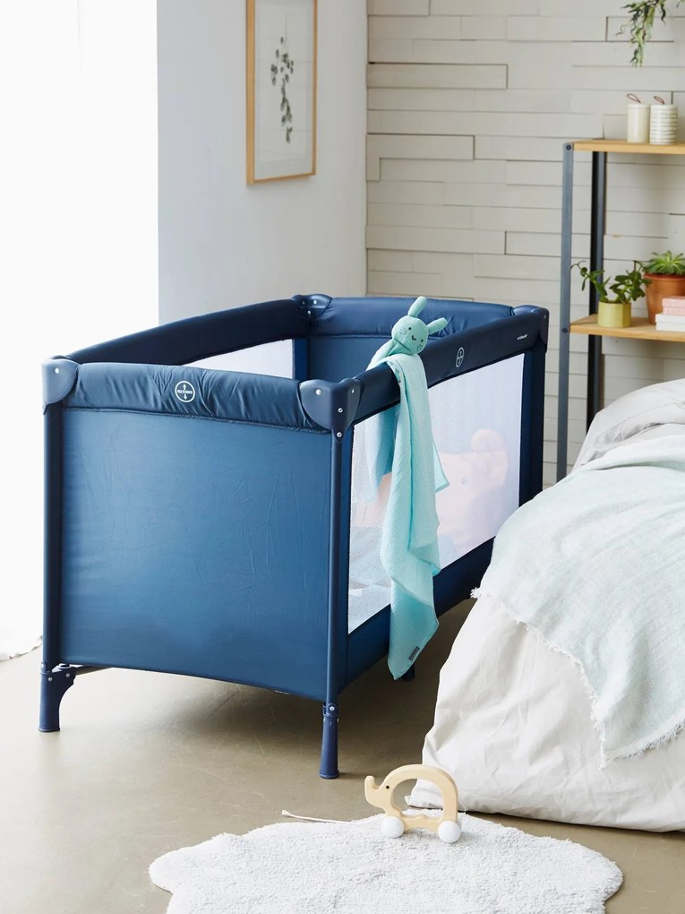 Cama de viagem First'bed azul escuro liso