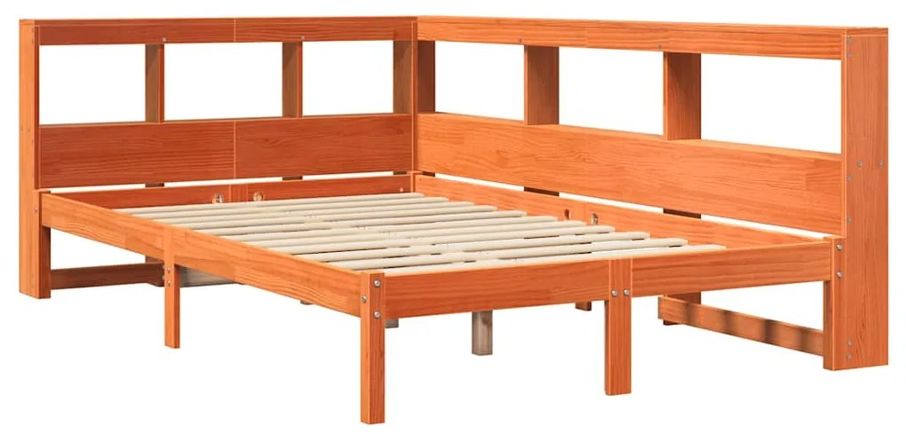 Cama com estante sem colchão 135x190 cm pinho maciço
