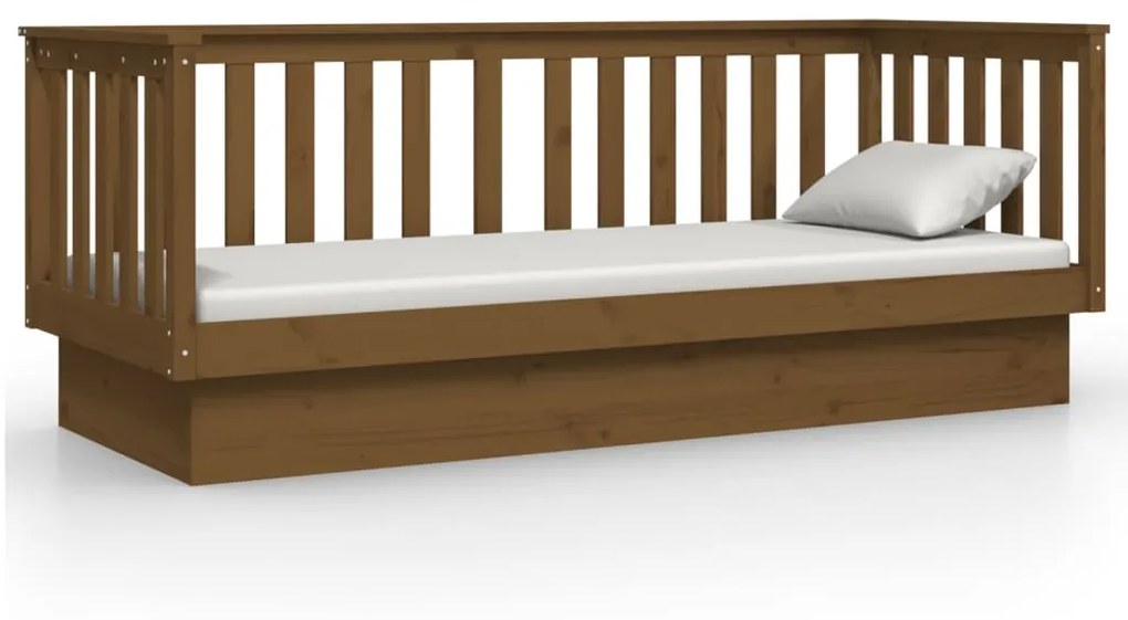 Sofá-cama 90x190 cm madeira de pinho maciça castanho mel