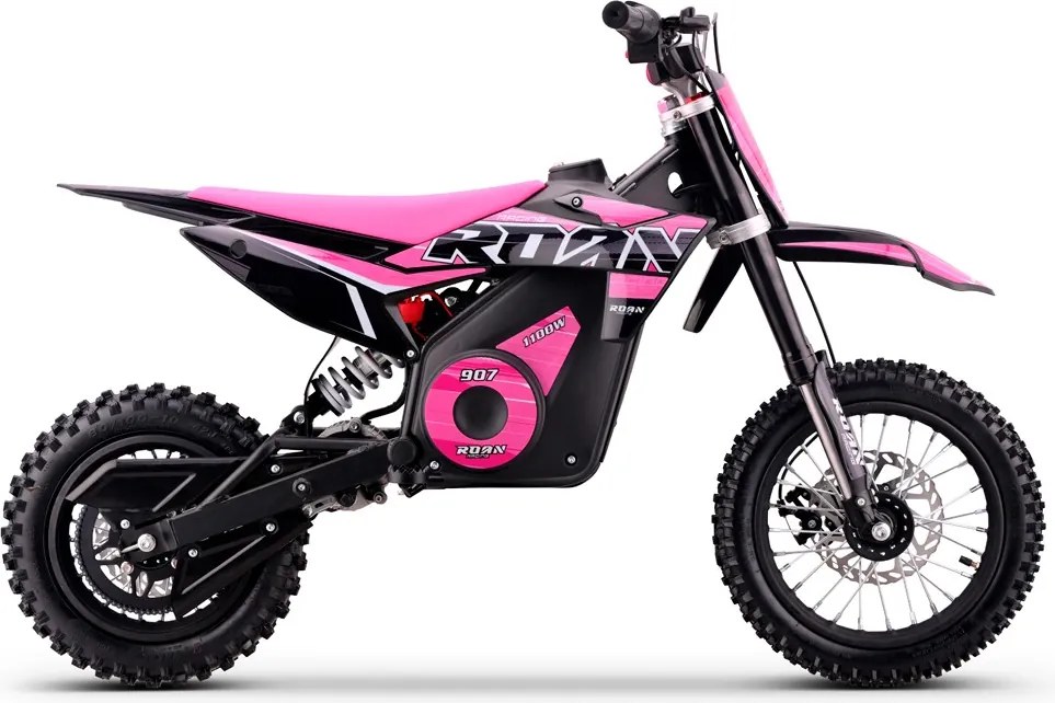 Mini moto elétrica para crianças velocidade até 28 km/h C/Limitador 1100W Roan 907 36V 12/10" Rosa