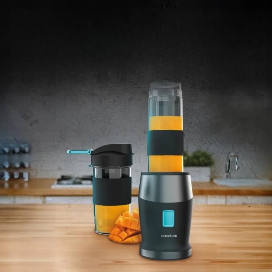 Liquidificador de Smoothies com 2 copos portáteis de 570 ml Power Titanium 900 ProGo , 4 lâminas de titânio e 900 W