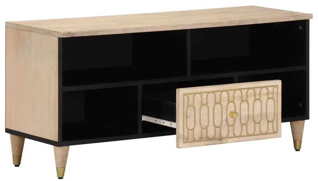 Móvel de TV 100x33x46 cm madeira de mangueira maciça