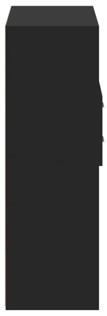 Armário alto 80x42,5x124 cm derivados de madeira preto