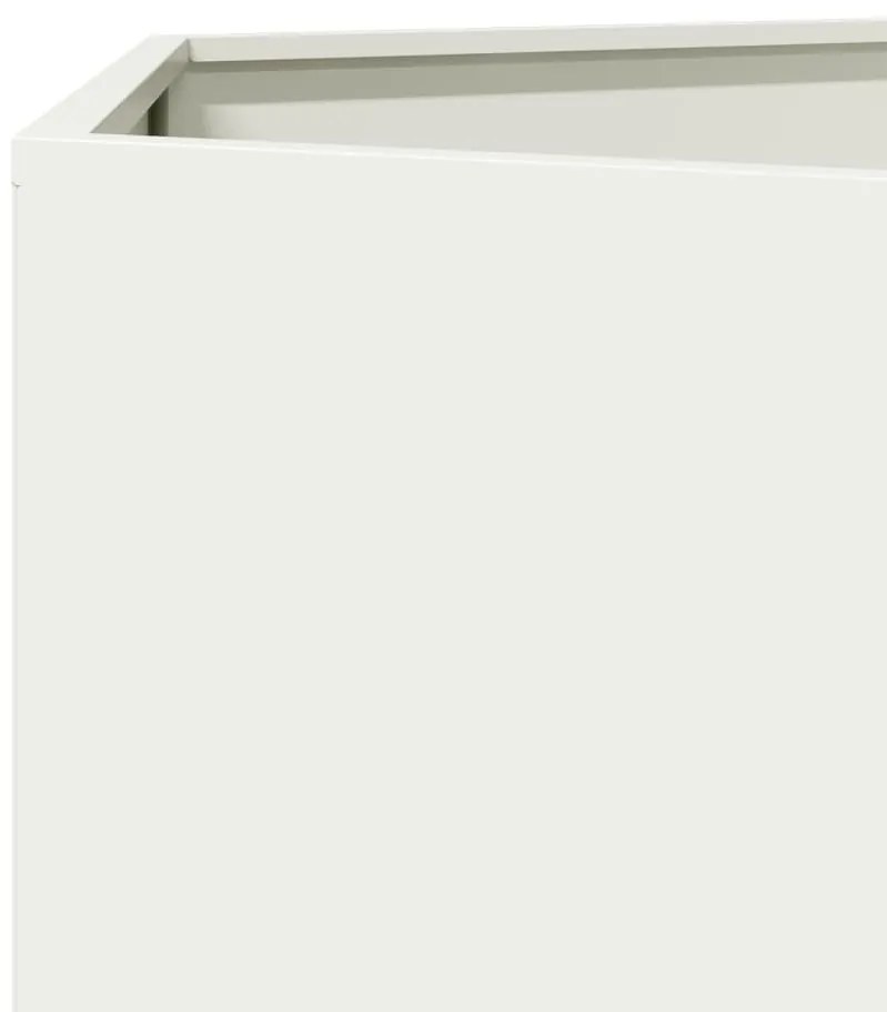 Vaso/floreira de jardim hexagonal 46x40x45 cm aço branco