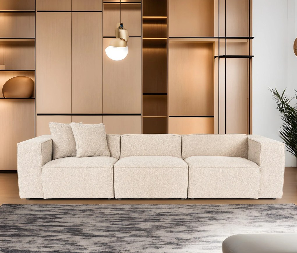 Sofá de 3 Lugares Lora – Pêssego – 303x108x65 cm