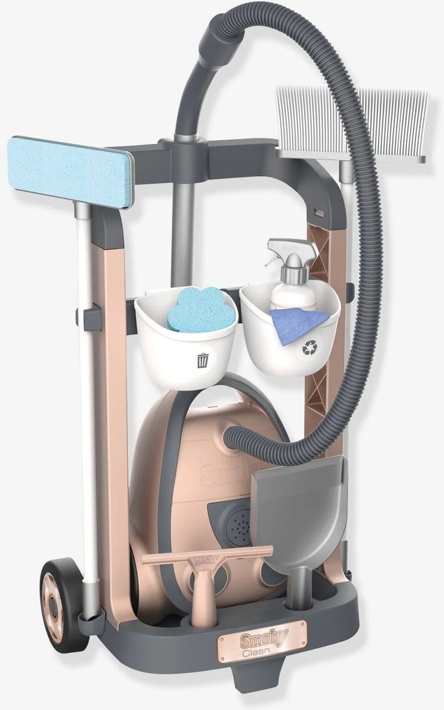 Carrinho de limpeza com aspirador cinzento