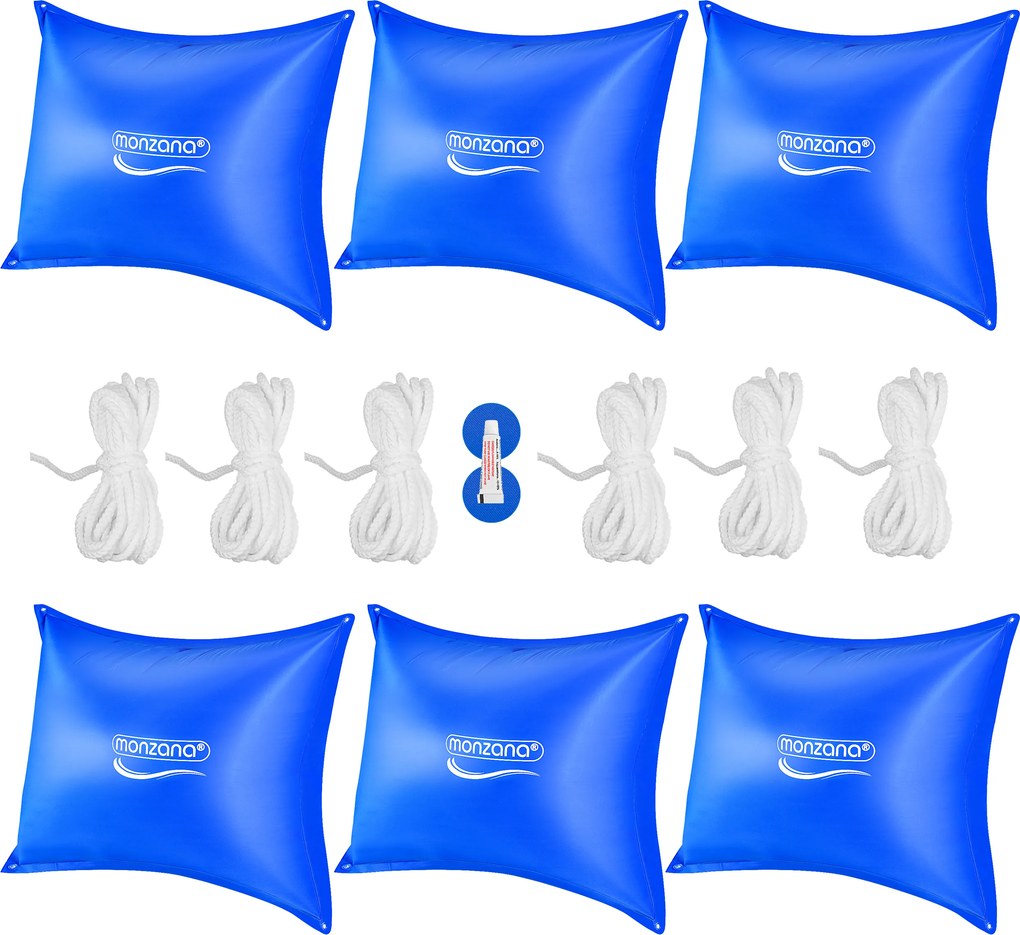 Conjunto de 6 almofadas para apoiar a cobertura da piscina 120x120cm -20°C azuis