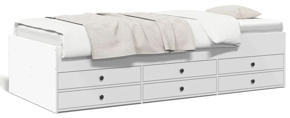vidaXL Sofá-cama com gavetas sem colchão 90x190 cm branco