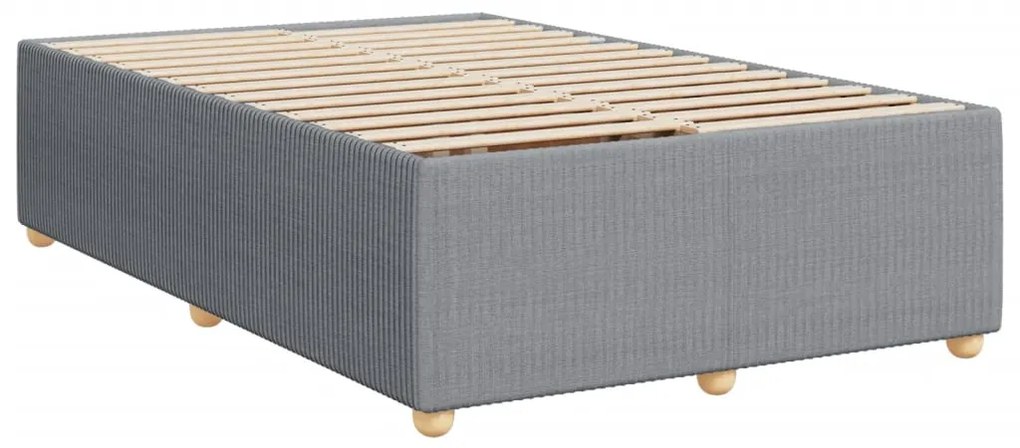 Cama boxspring com colchão 120x190 cm tecido cinzento-claro