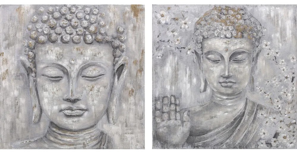 Pintura Dkd Home Decor Buda (100 X 2.4 X 100 cm) (2 Pcs)