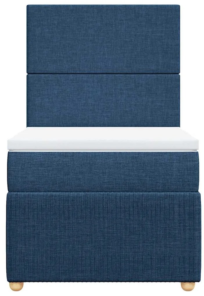 Cama com molas/colchão 100x200 cm tecido azul