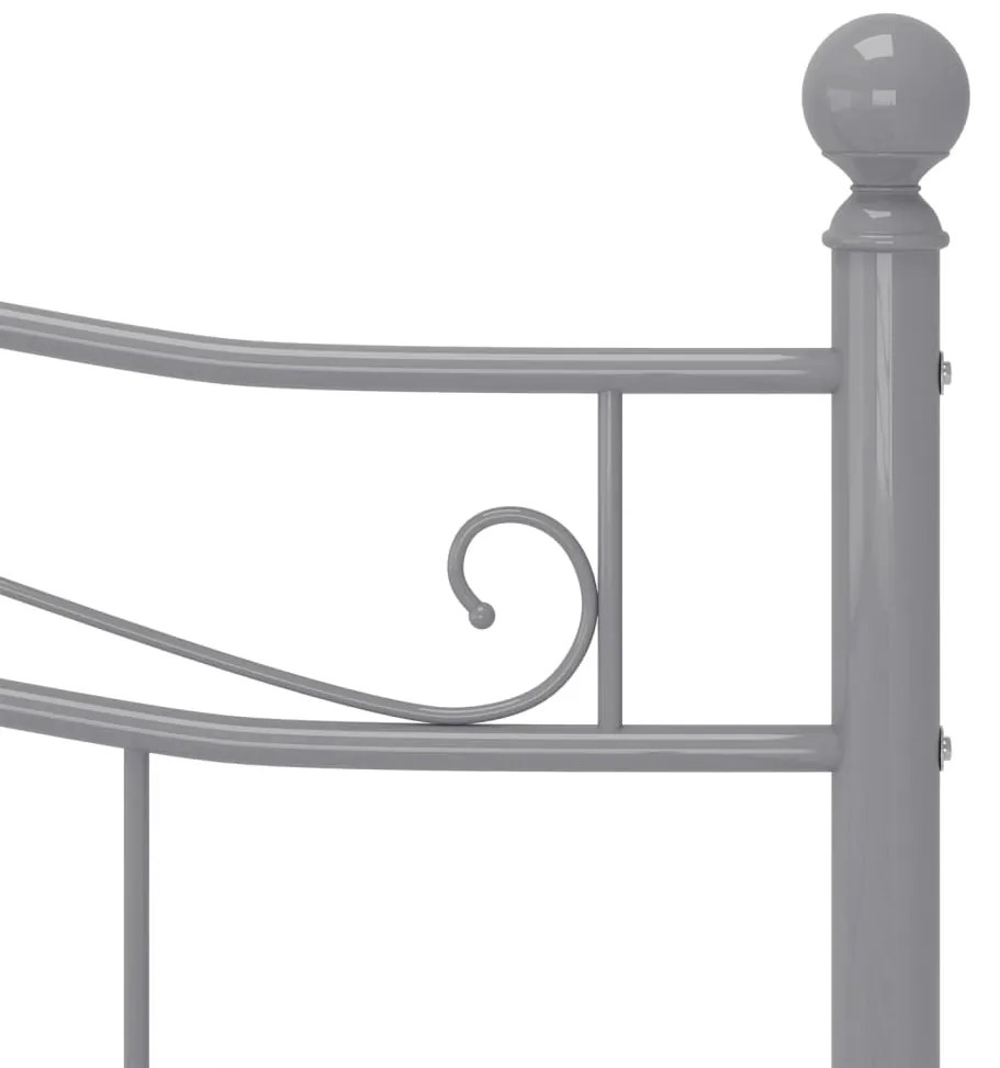 Estrutura de cama sem colchão 140x200 cm metal cinzento