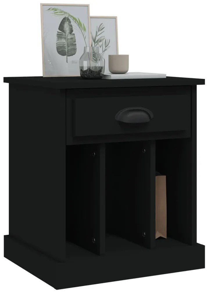Mesas de cabeceira 2 pcs 43x36x50 cm preto