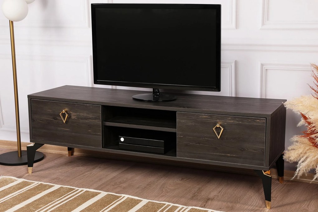 Móvel TV Posh – Castanho Escuro – 143x47x40 cm