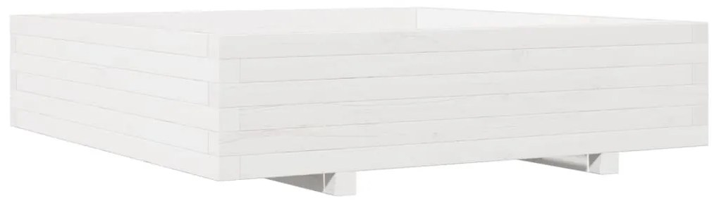 Vaso/floreira de jardim 100x100x26,5 cm pinho maciço branco