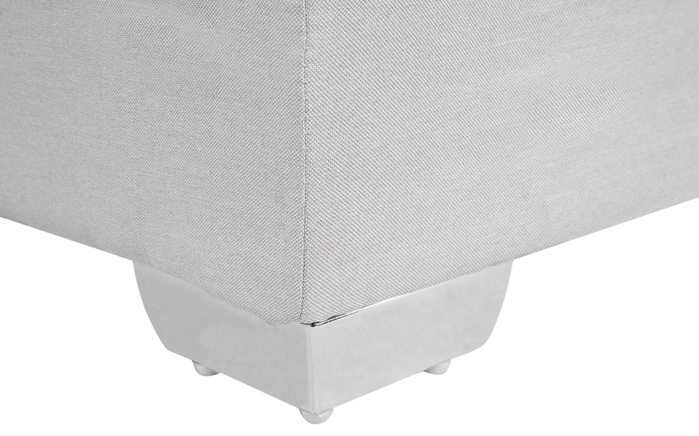Cama de solteiro continental em tecido cinzento claro 90 x 200 cm ADMIRAL Beliani
