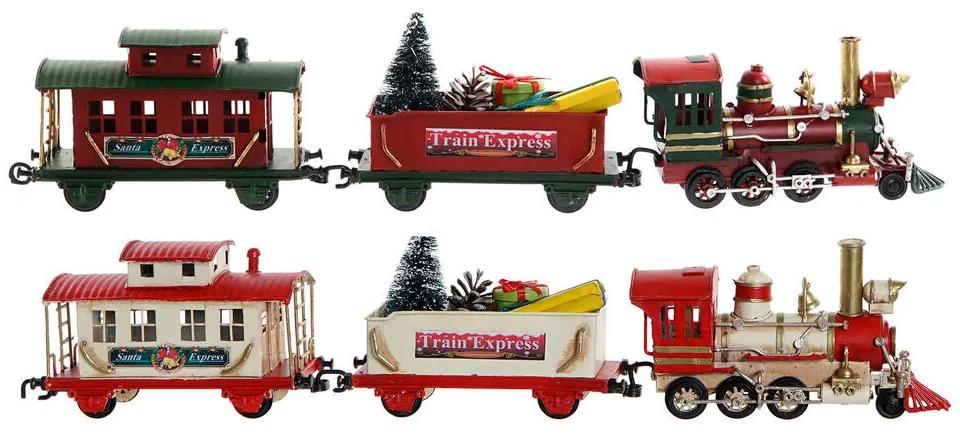 Veículo DKD Home Decor Decoração Natal Comboio (3 pcs) (2 pcs) (45 x 4.5 x 10 cm)