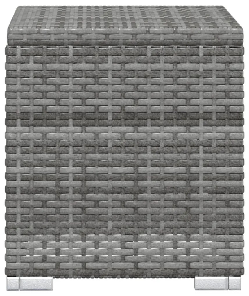 3 pcs espreguiçadeiras jardim c/ mesa centro vime PE cinzento