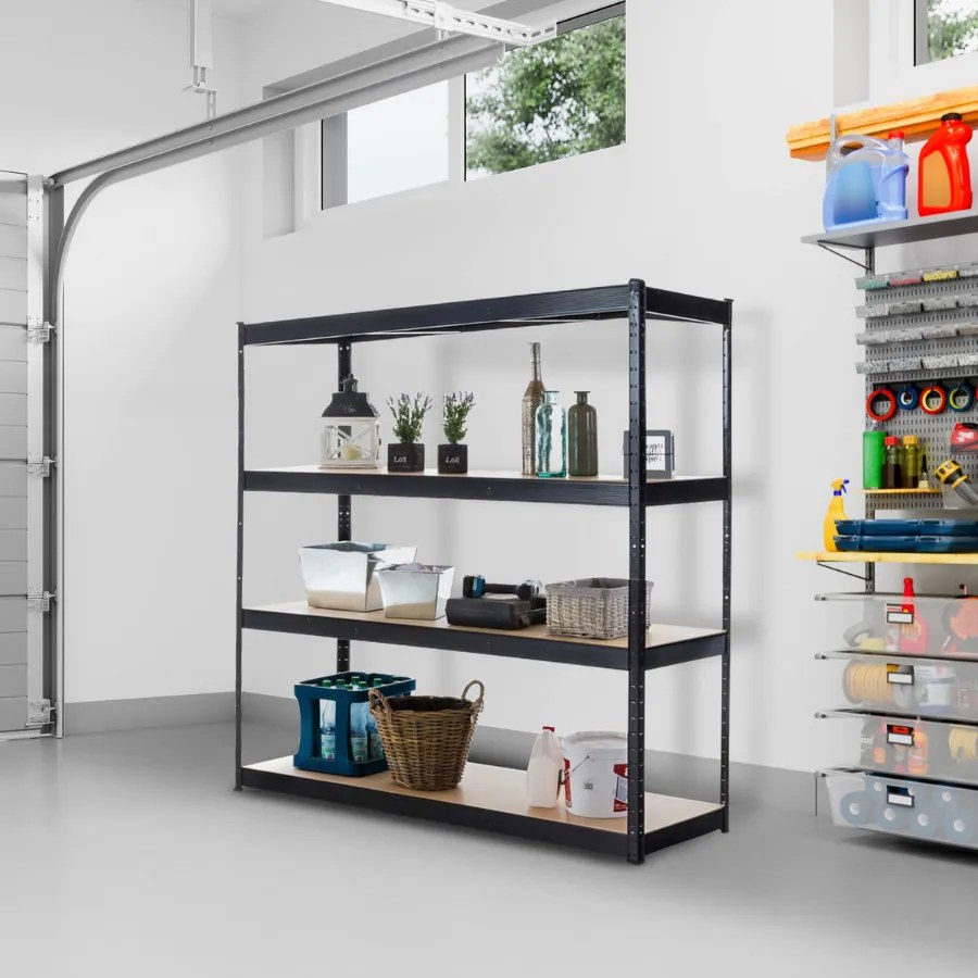 Estante para cargas pesadas 160 x 180 x 60 cm Preto