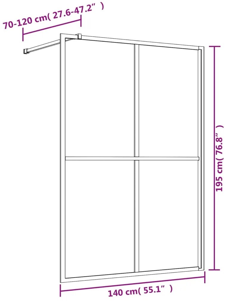 Divisória de chuveiro 140x195cm vidro transparente ESG vermelho