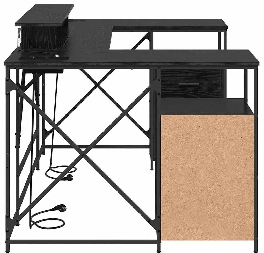 Mesa Carvalho Preto 182 x 101 x 87.5 cm Madeira processada